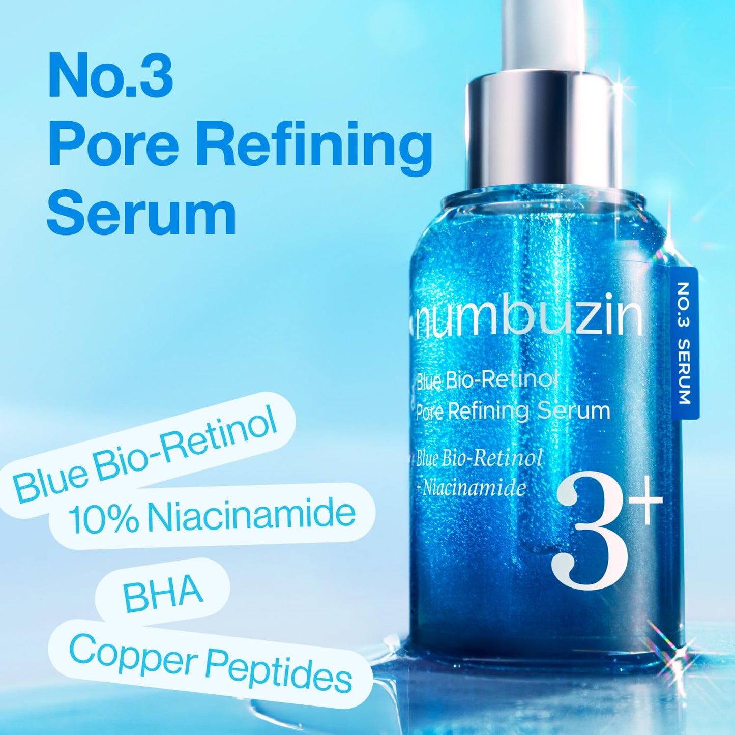 numbuzin No.3 Blue Bio-Retinol Pore Refining Serum – 50ml