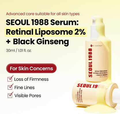 K-Secret Seoul 1988 Serum Retinal Liposome 2% + Black Ginseng – 30ml