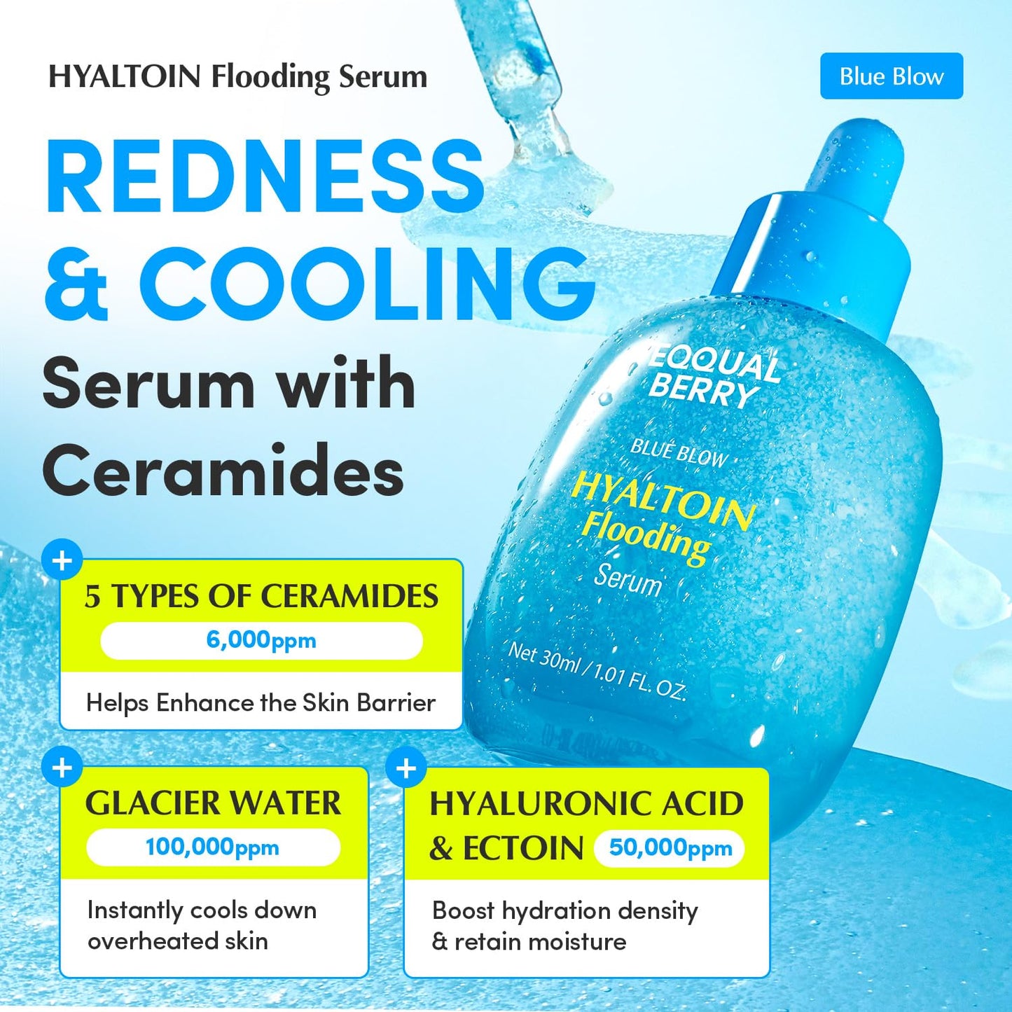 EQQUALBERRY Hyaltoin Flooding Smoothie Serum – 30ml