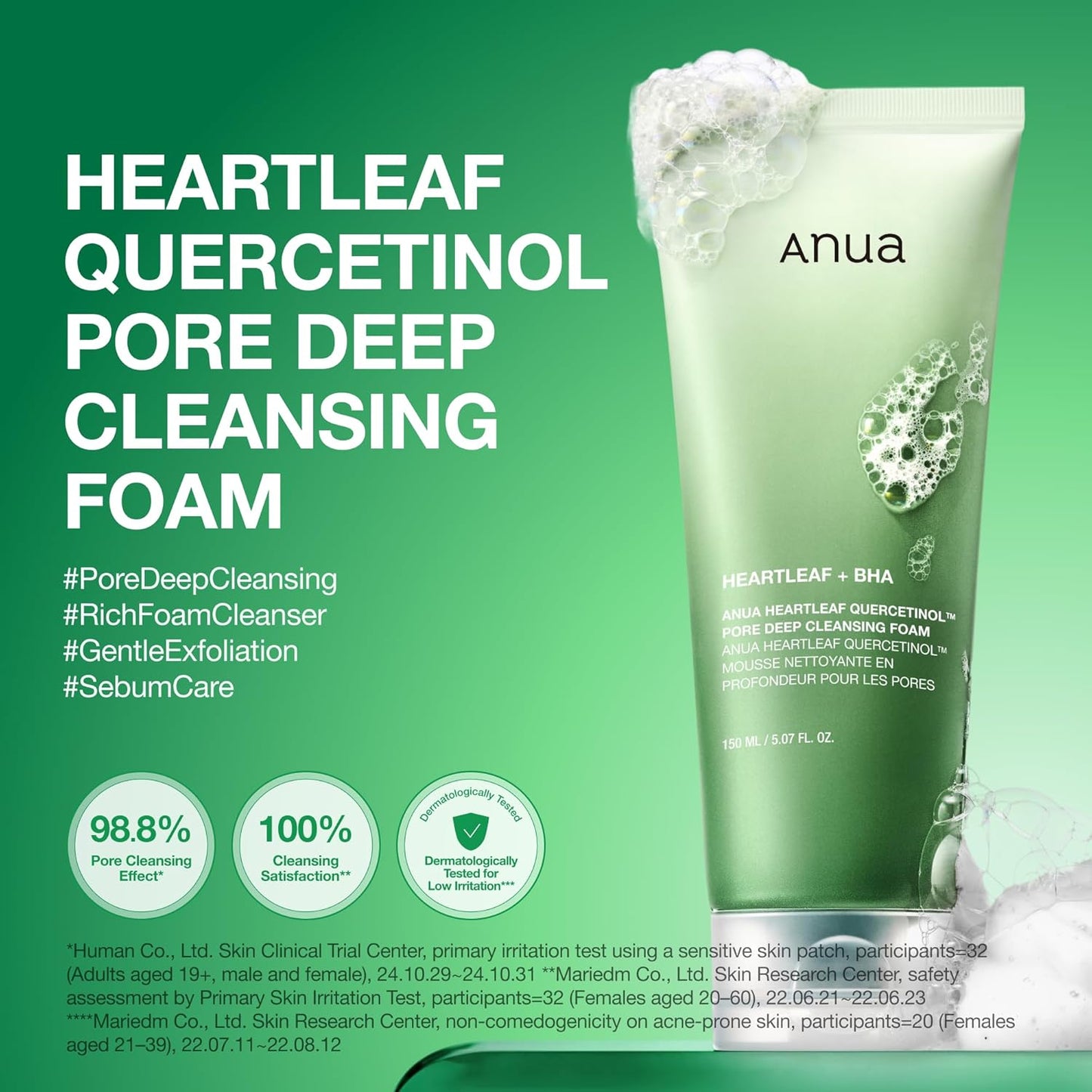 Anua Heartleaf Quercetinol Pore Deep Cleansing Foam – 150ml