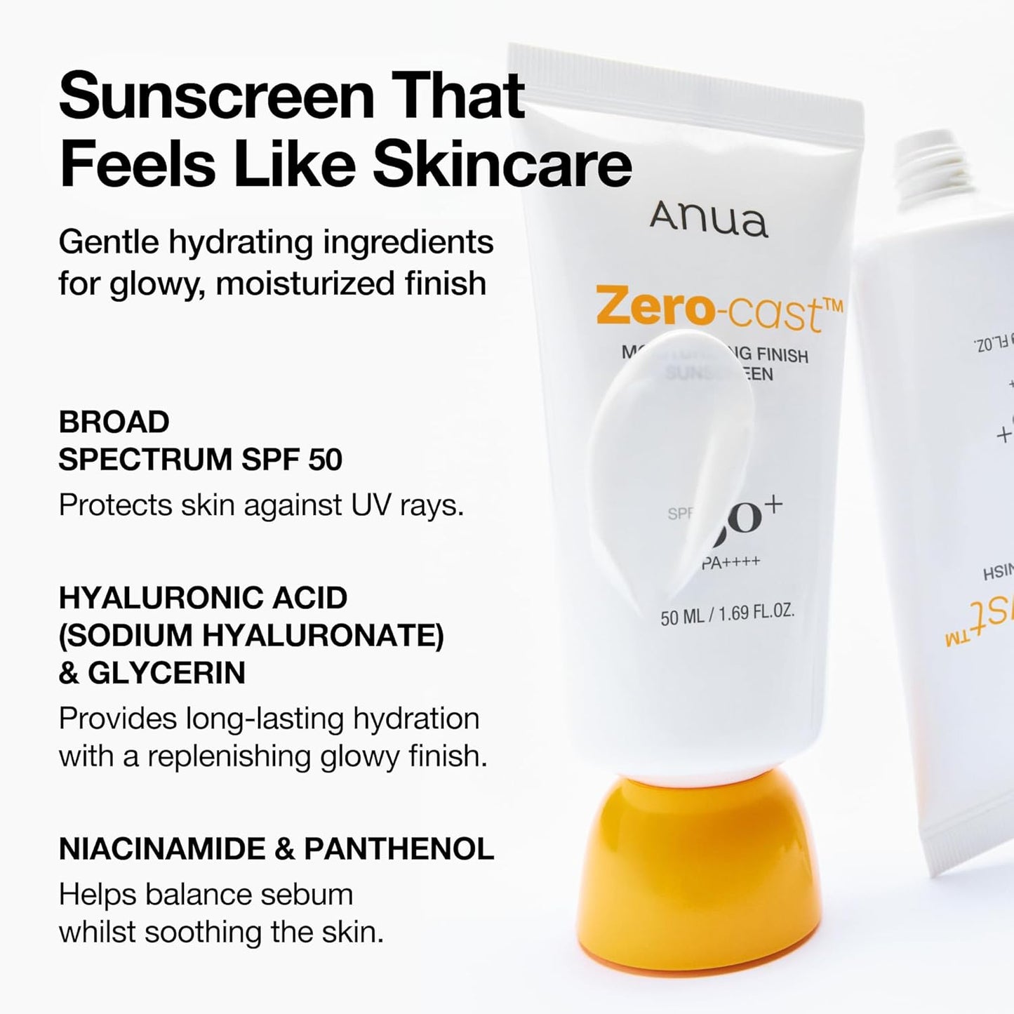 Anua Zero-Cast Moisturizing Sunscreen SPF50+ PA++++ – 50ml