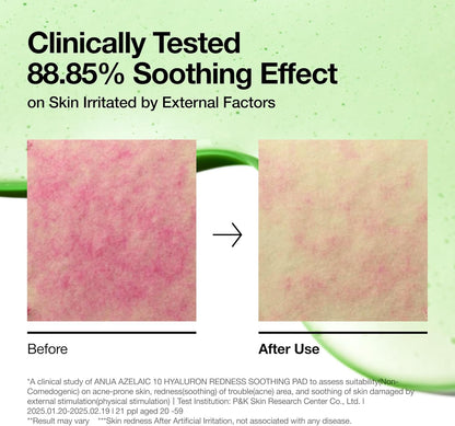 ANUA Azelaic Acid 10% Hyaluron Redness Soothing Toner Pads