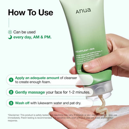 Anua Heartleaf Quercetinol Pore Deep Cleansing Foam – 150ml