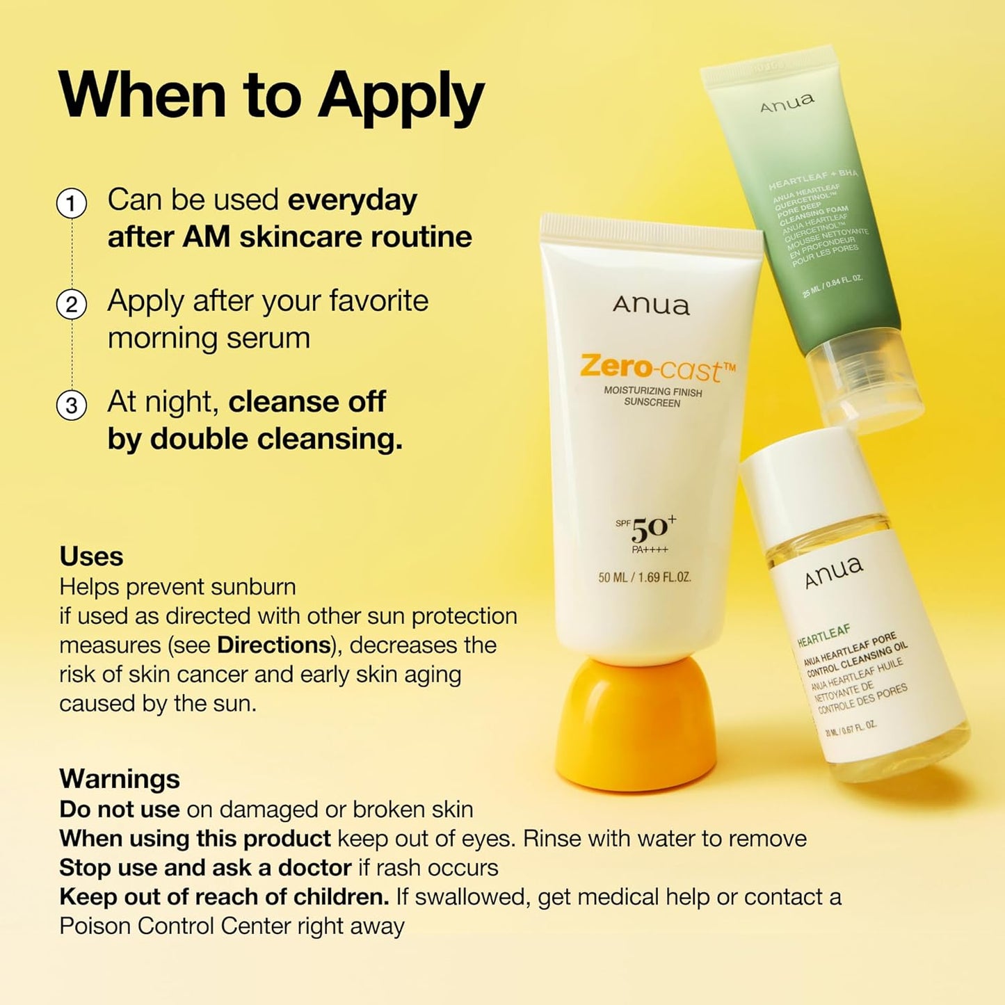 Anua Zero-Cast Moisturizing Sunscreen SPF50+ PA++++ – 50ml