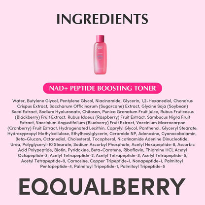 EQQUALBERRY Lush Blush NAD+ Peptide Boosting Toner – 150ml
