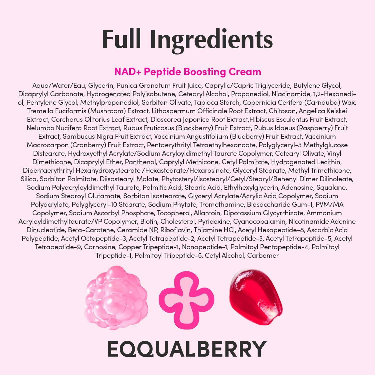 Eqqual Berry Lush Blush NAD+ Peptide Boosting Cream – 50ml