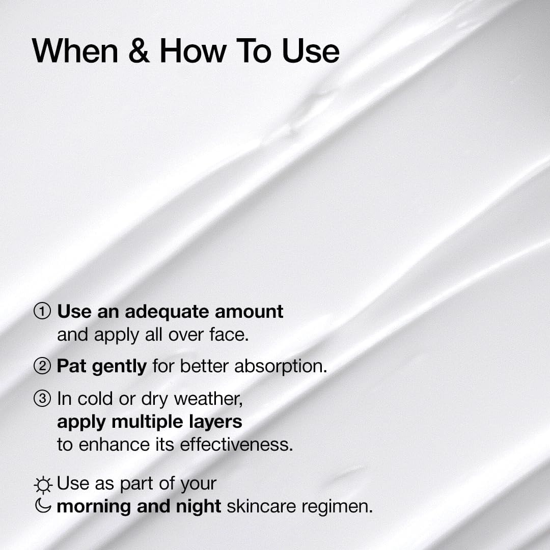 Instructions on using a skincare product with text on a white background