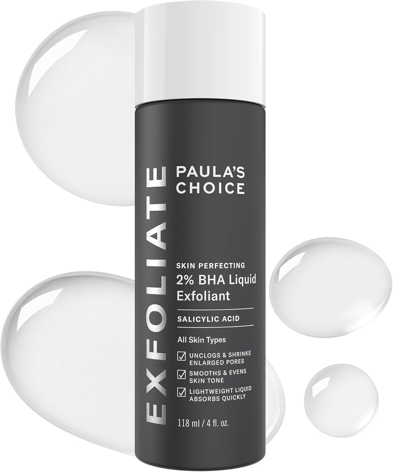 Paula's Choice Skin Perfecting 2% BHA Liquid Exfoliant 118ml with salicylic acid for blackheads, clogged pores and smoother skin texture