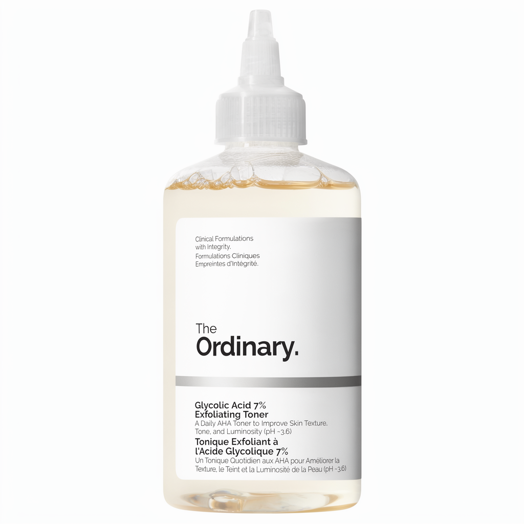 The Ordinary Glycolic Acid 7% Exfoliating Toner 240ml for brighter skin, smoother texture and gentle exfoliation